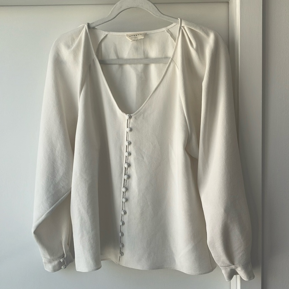 Sezane cream blouse with buttons